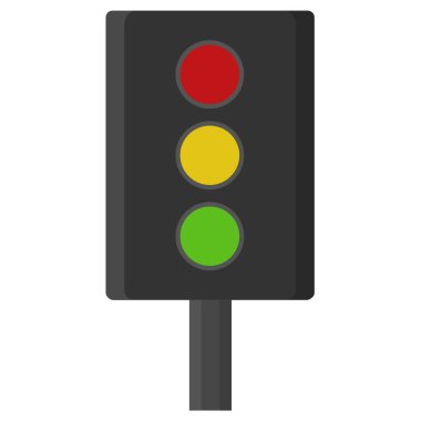 Düz bir arkaplan üzerinde izole edilmiş trafik ışığı simgesi. 