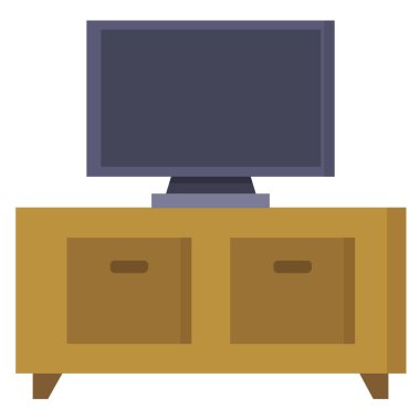 Beyaz arkaplanda televizyon simgesi izole edildi