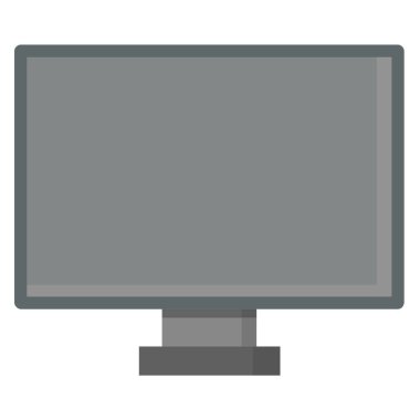 Beyaz arka plan üzerinde izole bilgisayar monitör simgesini