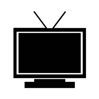 Beyaz arkaplanda televizyon simgesi izole edildi