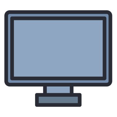 Beyaz arka plan üzerinde izole bilgisayar monitör simgesini