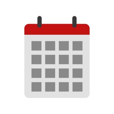 Takvim simgesi beyaz arkaplanda izole edildi