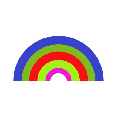 beyaz arkaplanda izole edilmiş gökkuşağı renkli simge