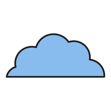 Bulut simgesi, hava simgesi beyazda izole edildi 