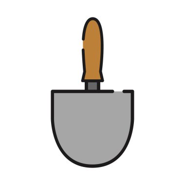 Kazı ve inşaat ikonu için kürek, moda tarzı, beyazda izole  