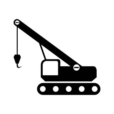 inşaat vinç simgesi, vektör illüstrasyon