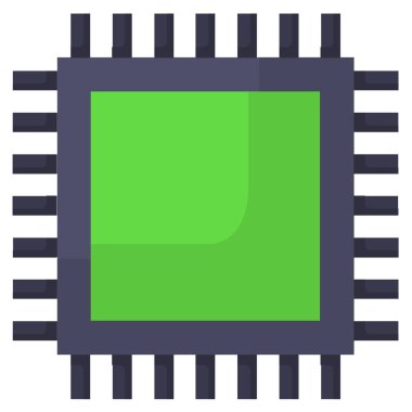 Beyaz arkaplanda izole edilmiş mikroçip simgesi