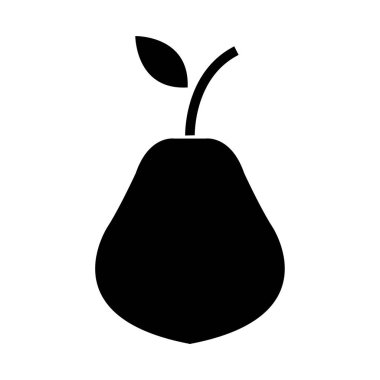 Beyaz arkaplanda armut simgesi çizimi 