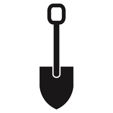 Kürek simgesi, vektör illüstrasyonu basit tasarım