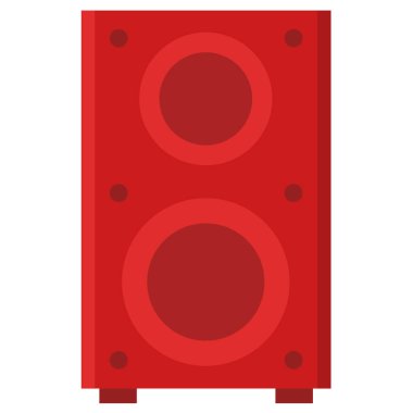 Ses hoparlörü simgesi. Subwoofer simgesi beyazda izole edildi 