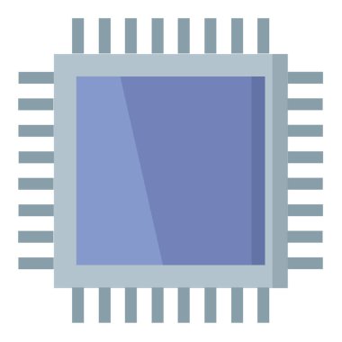 Beyaz arkaplanda izole edilmiş mikroçip simgesi