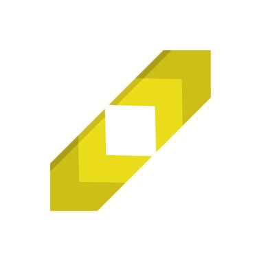 Beyaz arkaplan vektör tasarımında sarı üçgen
