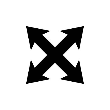 Beyaz bir arka plan üzerinde gösterilen simge okları genişletin