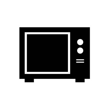 Beyaz arkaplanda mikrodalga fırın simgesi 