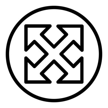 Beyaz bir arka plan üzerinde gösterilen simge okları genişletin