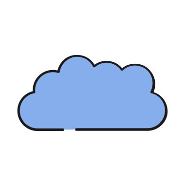 Bulut simgesi, hava simgesi beyazda izole edildi 