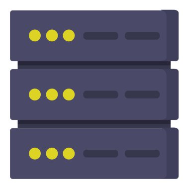 sunucu veritabanı ikon vektör illüstrasyonu