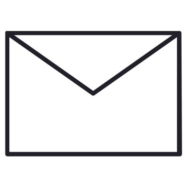 Posta zarfı simgesi. İzole edilmiş beyaz arkaplan üzerindeki e- posta iletisi vektör illüstrasyonu 