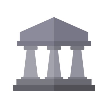 Banka binası simgesi, düz stil