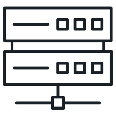 sunucu veritabanı ikon vektör illüstrasyonu