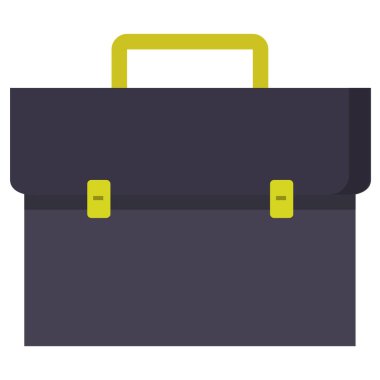 siyah evrak çantası düz vektör simgesi