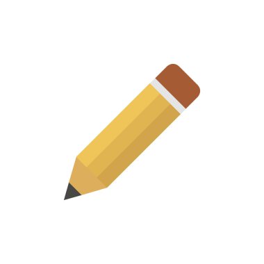 Beyaz arkaplanda izole edilmiş silgi simgesine sahip kalem