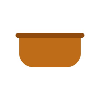 Beyaz arkaplanda kase ikonu vektör illüstrasyonu