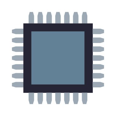 Beyaz arkaplanda izole edilmiş mikroçip simgesi