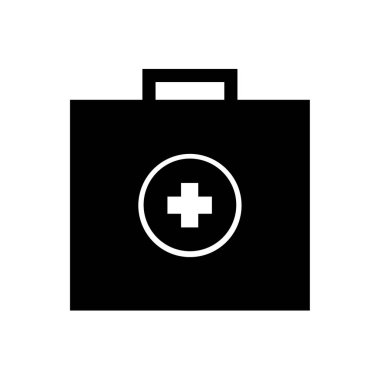 İlk yardım kiti simgesi beyaz arka plan üzerinde izole