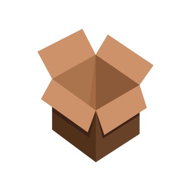 Karton Kutu Simgesi Vektör İllüstrasyonu