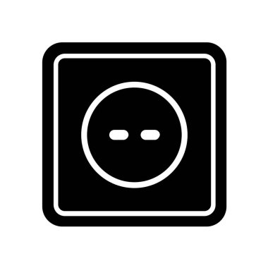 Düz bir arkaplanda izole edilmiş soket simgesi. 