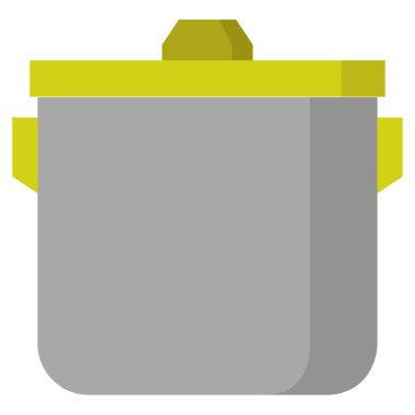 Mutfak çömleği simgesi beyaz arkaplanda izole edilmiş düz stil. 