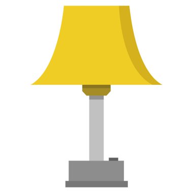 Masa lambası beyaz arkaplanda izole edildi, vektör illüstrasyonu