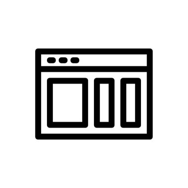 tarayıcı vektörü ince çizgi simgesi