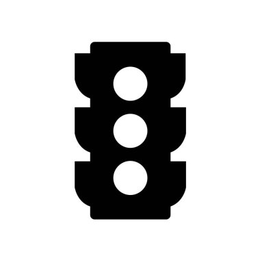 Düz bir arkaplan üzerinde izole edilmiş trafik ışığı simgesi. 