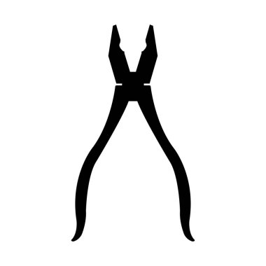 Vektör çizimi, beyaz arkaplanda izole edilmiş pense silueti