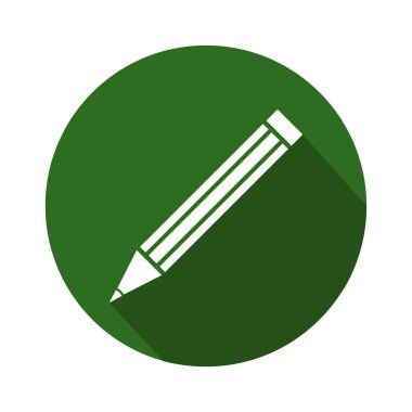 Beyaz arkaplanda izole edilmiş kalem yuvarlak simgesi