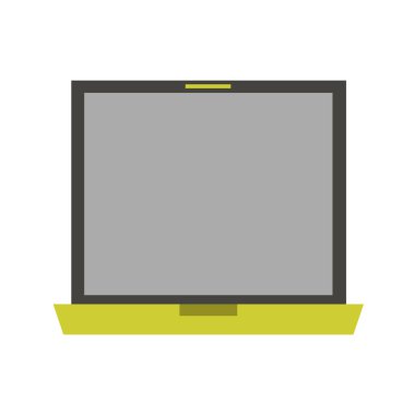 Beyaz arka planda yalıtılmış dizüstü bilgisayar simgesi