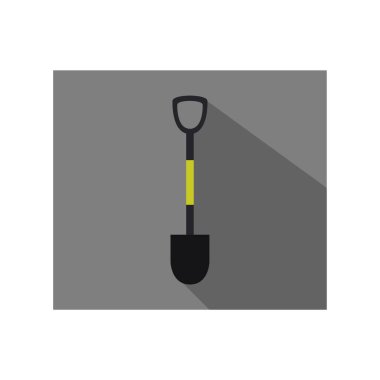 Kazı ve inşaat ikonu için kürek, moda tarzı, beyazda izole  