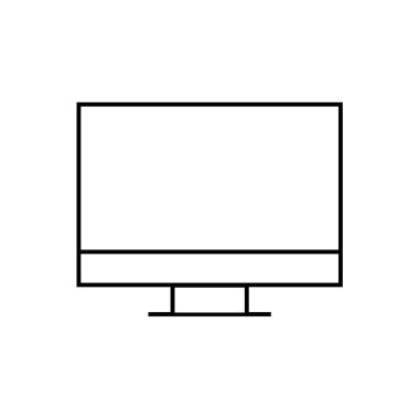 Beyaz arka plan üzerinde izole bilgisayar monitör simgesini