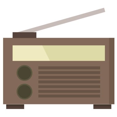 Retro radyo ikonu. düz resimleme 