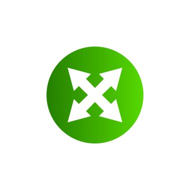 Beyaz bir arka plan üzerinde gösterilen simge okları genişletin