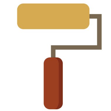 Boya silindiri simgesi, basit tarzı 