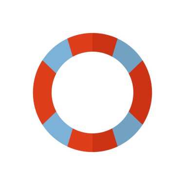 Beyaz izole edilmiş arka planda yaşam şamandırası vektör çizimi. düz biçim.