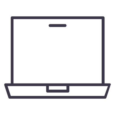 Beyaz arka planda yalıtılmış dizüstü bilgisayar simgesi