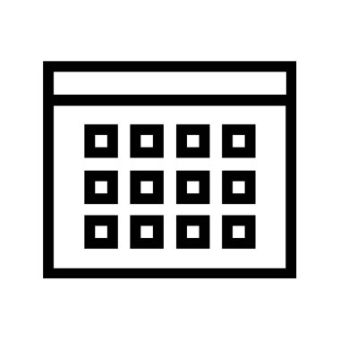 Takvim simgesi beyaz arkaplanda izole edildi