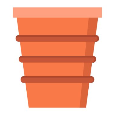 çiçek saksısı simgesi, basit vektör illüstrasyonu