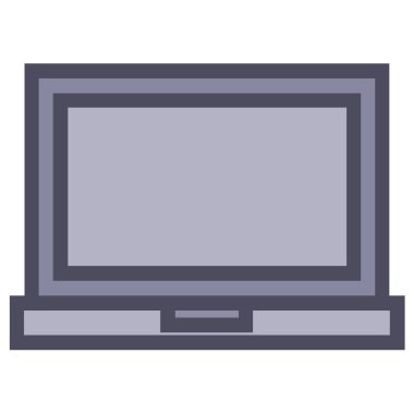 Beyaz arka planda yalıtılmış dizüstü bilgisayar simgesi