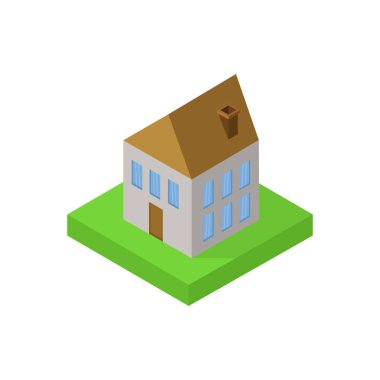 Tek izole bina simgesinin vektör illüstrasyonu