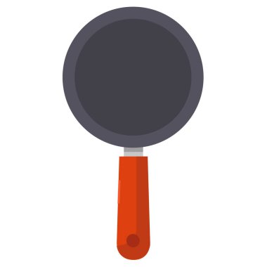 Kızartma tavasının düz simgesi, vektör illüstrasyonu